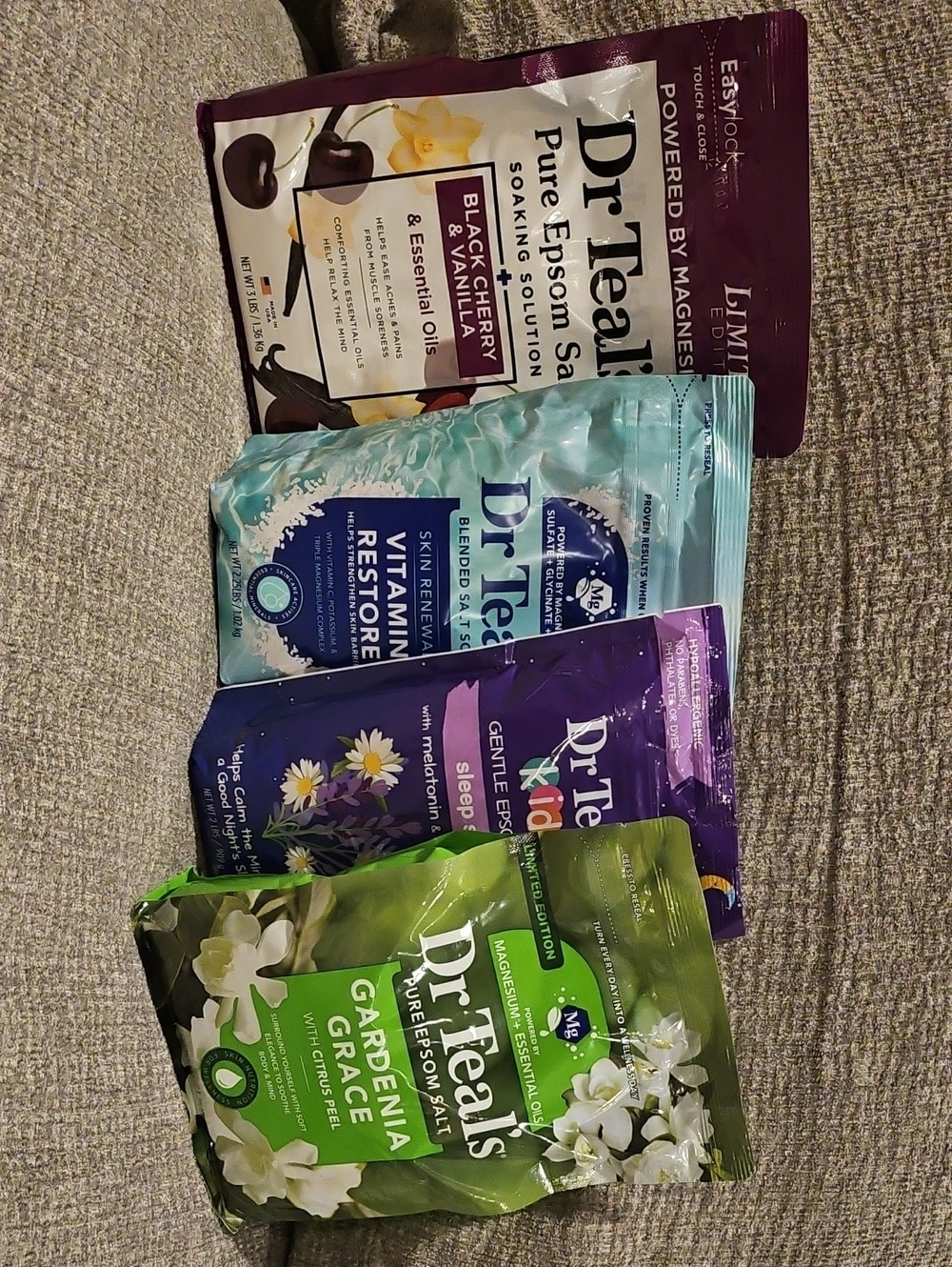 Epsom Salt Soak Variety Pack - Green, Purple, Teal, Burgundy